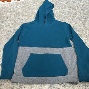 TEK GEAR hoodie sweatshirt Large (14/16) turquoise and gray hooded sweatshirt